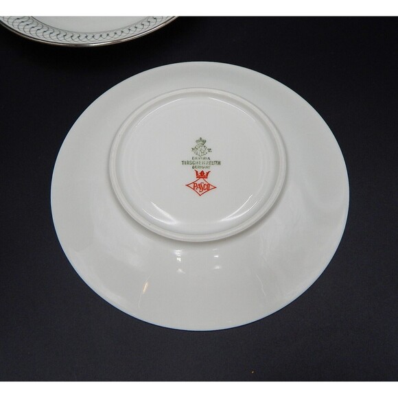 Tirschenreuth Bavaria The Elgin Teacup And Saucer Germany Silver Set of 2 - Picture 4 of 15